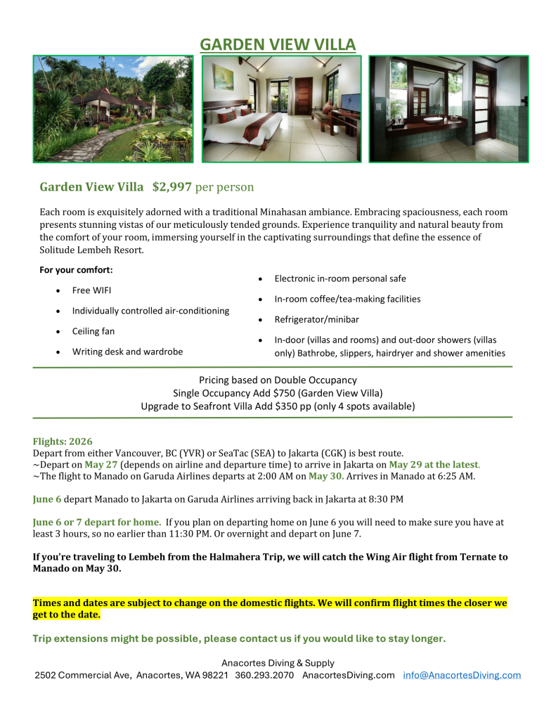 Garden View Villa accommodations and amenities details.